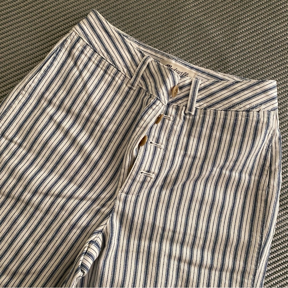 Madewell Striped Wide Leg Crop Jeans